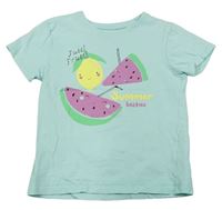 Svetlomodré tričko s ovociem