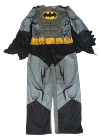 Kockovaným - Sivo-čierny vycpaný overal s pláštěm- Batman