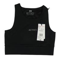 Čierny športový crop top s nápisom F&F