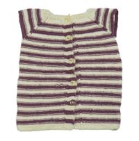 Krémovo-vínový pruhovaný prepínaci sveter