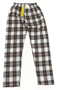 Nové - Bielo-farebné kockované pyžamové nohavice zn. Shein