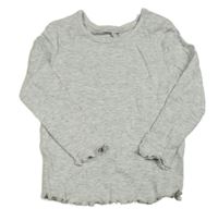 Svetlosivé melírované rebrované tričko George