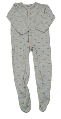 Šedý melírovaný overal s levharty Tu