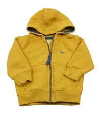 Okrová propínací mikina s výšivkou a kapucí Next