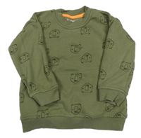 Khaki mikina s medveďmi Nutmeg