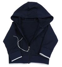 Tmavomodrá prepínaci mikina s kapucňou