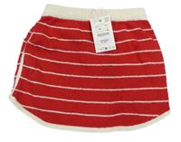 Nové - Červeno-smotanová pruhovaná pletená sukňa Zara