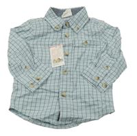 Nové - Světlemodro-tmavomodrá kostkovaná košile