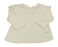 Smotanové rebrované tričko s volánikmi George