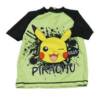 Zeleno-černé UV tričko s Pikachu