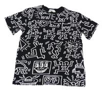 Černé tričko s potiskem - Keith Haring H&M