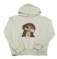 Smotanová mikina s dívkou a kapucňou Shein