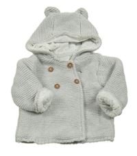 Světlešedý podšitý propínací svetr s kapucí M&S