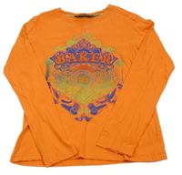 Oranžové tričko s potlačou Baker