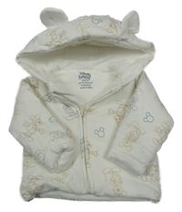 Smetanová zateplená propínací mikina s Mickyem a kapucí Primark