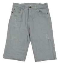 Sivé rifľové kraťasy s vyšúchaním H&M