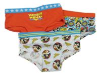 3x kalhotky s Wonder Woman - bílé + červené + kostkované DC Comics