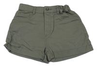 Khaki riflové kraťasy H&M