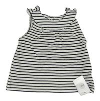 Nové - Bílo-černý pruhovaný top s mašlemi Mothercare