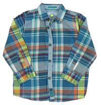 Tyrkysovo-zeleno-modrá kockovaná košeľa Baker