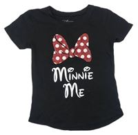 Čierne tričko s nápisom a Minnie zn. Disney