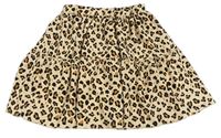 Smetanovo-hnedá leopardí ľahká sukňa George