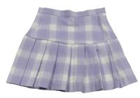 Lila-biela kockovaná skladaná sukňa H&M