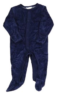 Tmavomodrý zamatový overal M&Co.