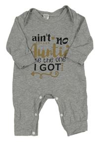 Sivý melírovaný overal s nápismi Shein