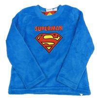 Modrá chlpatá mikina so Supermanem