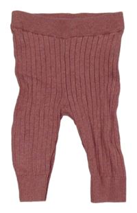 Staroružové rebrované pletené legíny Mothercare