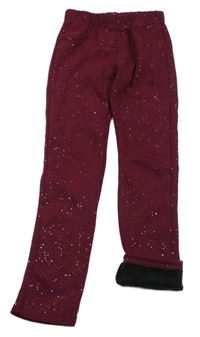 Vínové třpytivé zateplené tregíny Topolino