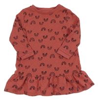 Starorůžové teplákové šaty s duhami F&F