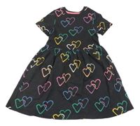 Tmavosivé šaty s farebnými srdiečkami M&S