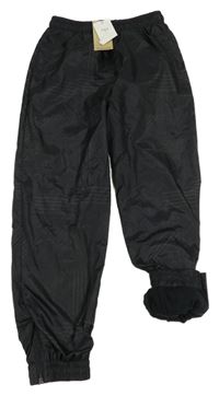 Nové - černé vzorované šusťákové podšité kalhoty M&S