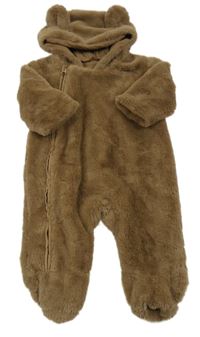 Hnědá podšitá kožešinová kombinéza s kapucí M&S