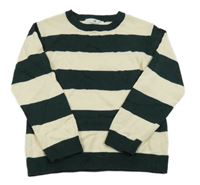 Čierno-smotanový pruhovaný ľahký sveter H&M