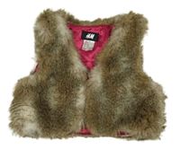 Hnedá kožušinová podšitá vesta H&M