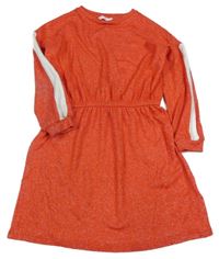 Červené melírované pletené šaty M&S