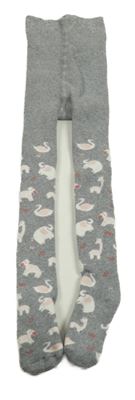 Sivé zateplené pančuchy so zvieratkami Lupilu
