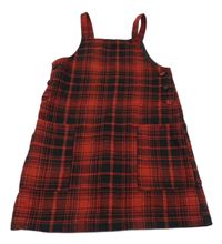 Červeno-černé kostkované bavlněné šaty F&F