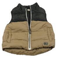 Hnedo-čierna šušťáková zateplená vesta H&M