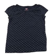Tmavomodré bodkovaná é tričko H&M