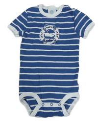 Modro-bílé pruhované body s velrybou 