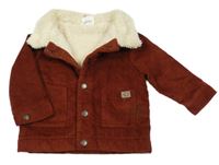 Vínová zateplená manšestrová bunda s kapsami Topomini