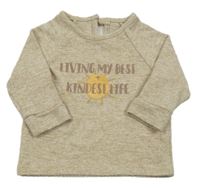 Béžový melírovaný ľahký sveter s nápisom George