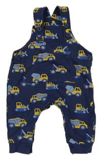Tmavomodré laclové tepláky s bagry Jojo Maman Bébé