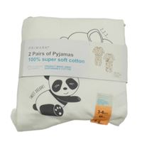 Nové - 2x bílé pyžamo se zvířátky Primark