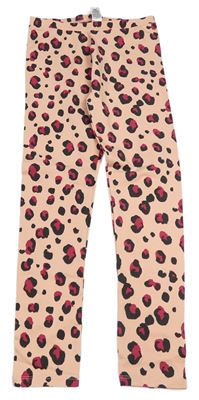 Růžovo-šedé legíny s leopardím vzorem Tu