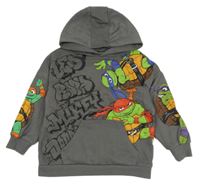 Antracitová mikina s kapucí - Želvy Ninja Nickelodeon
